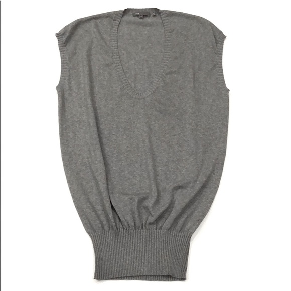Vince. 100% Merino Wool Gray Sleeveless Sweater - Picture 1 of 9